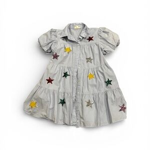 Star Embellished Gray Dress